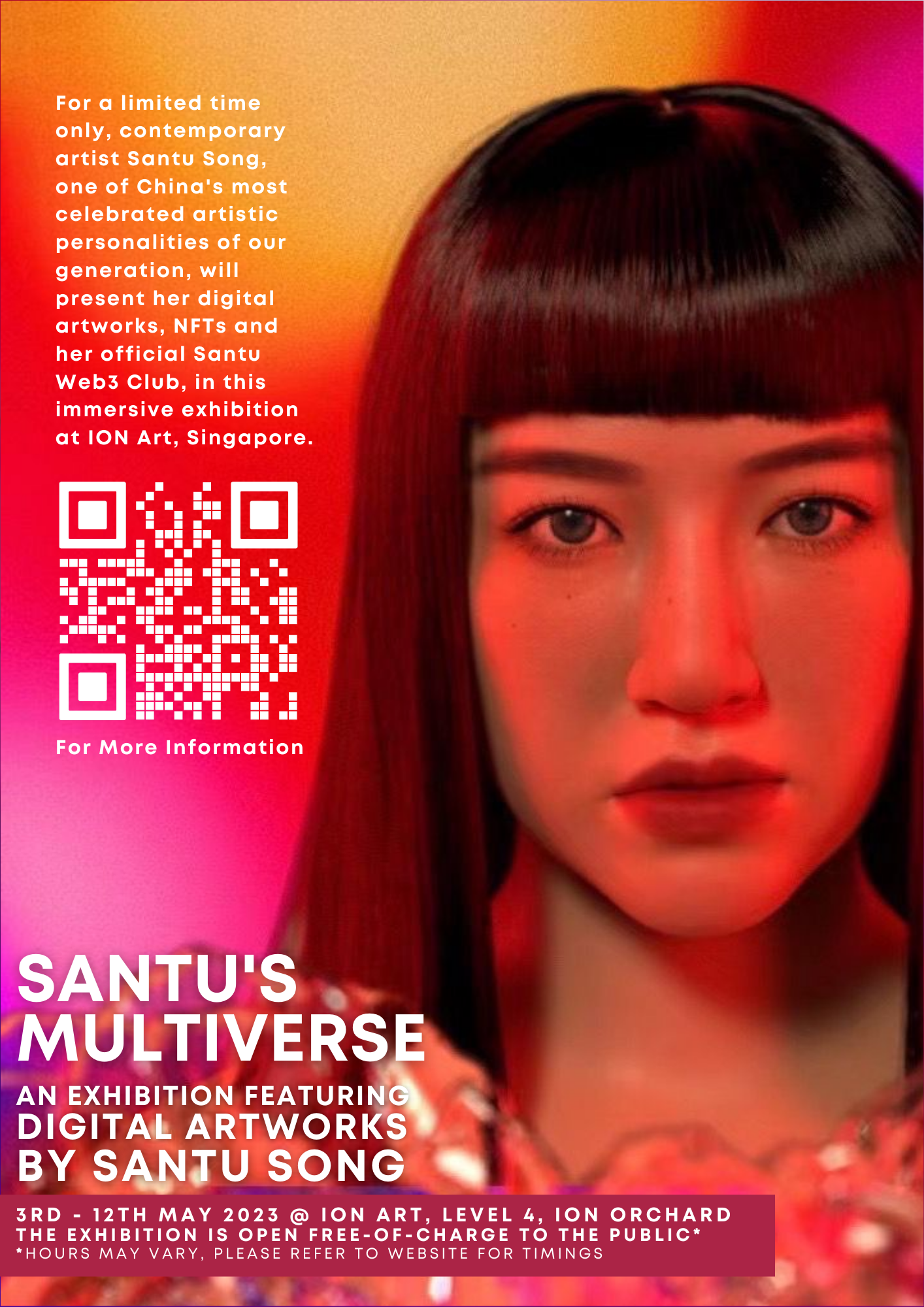 Santu’s Multiverse will be held from the 3rd to 12th of May 2023 at ION Art, Level 4, ION Orchard