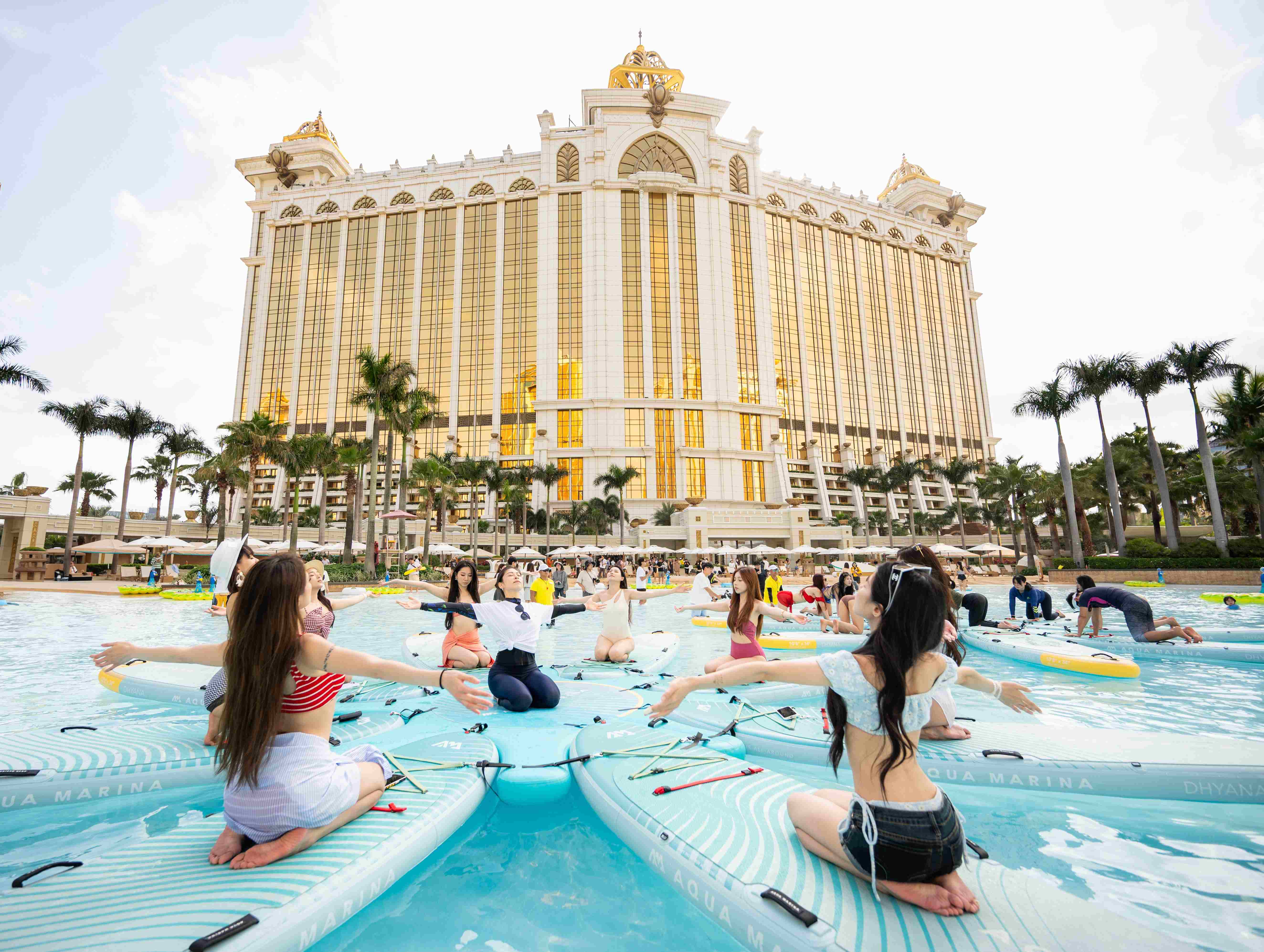 From May 10 - June 7, weekend-exclusive packages grant access to ‘Glow Yoga Nights’ or SUP Yoga Sessions, paired with all-day access to the Grand Resort Deck and a MOP 200 dining voucher.