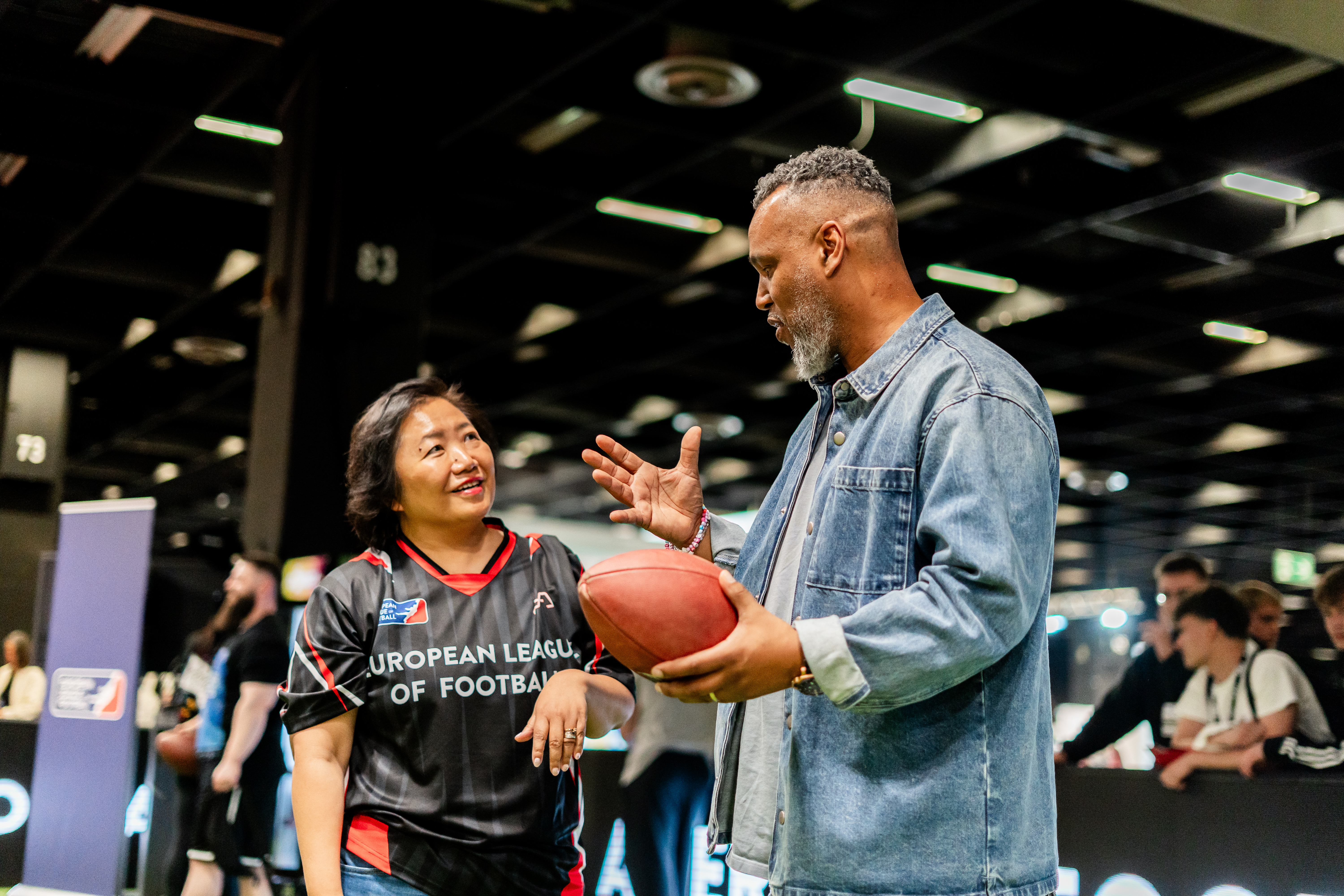 ELF Director Patrick Esume (right) demonstrating a throw to GYM AESTHETICS Managing Director Miranda Wong (left)
